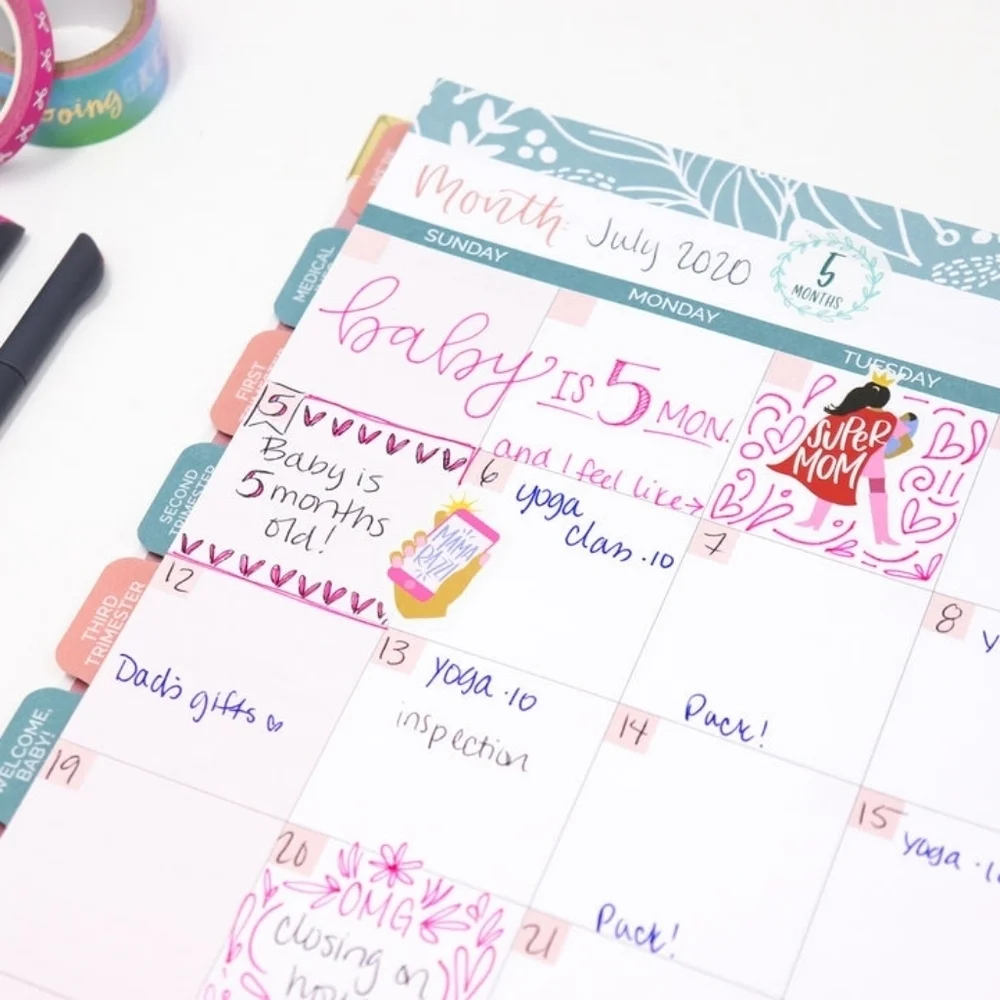 NWT Bloom Pregnancy & Baby's First Year Planner & Calendar, Planning for Joy